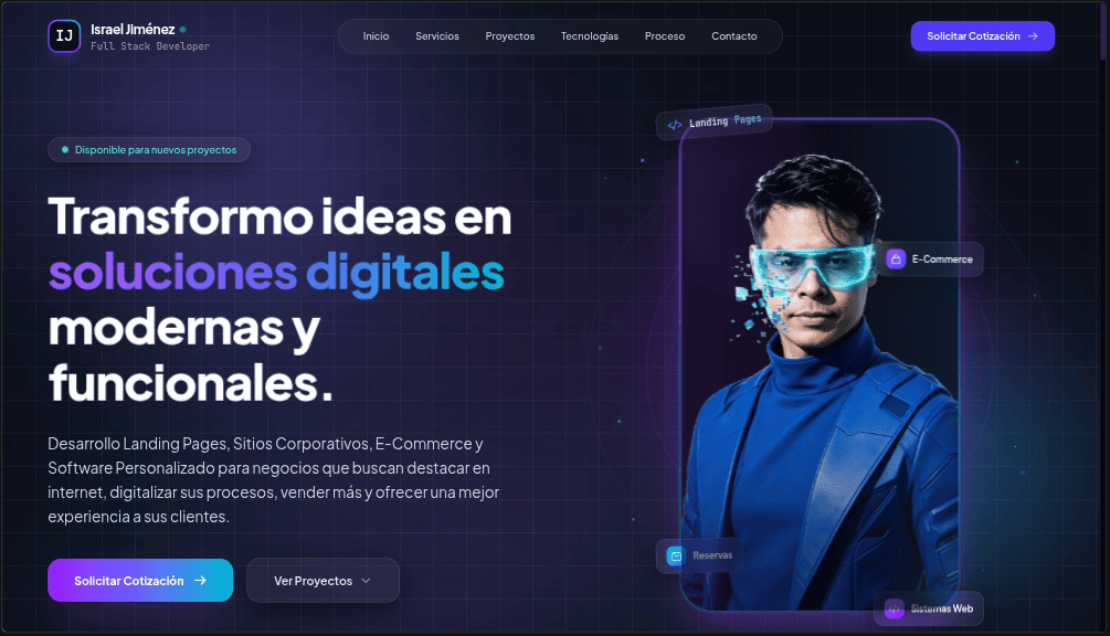 Landing Personal — Israel Jiménez